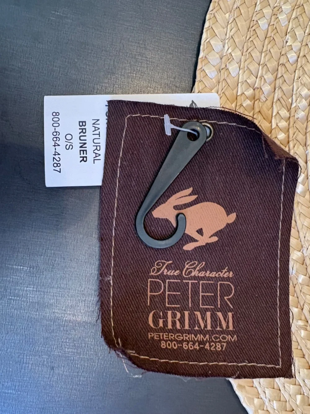 NWT Peter Grimm “Bruner” Straw Hat - Natural - One Size - UV Protection